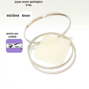 joyas acero quirúrgico 316L pulseras esclavas 4mm/ Mm M