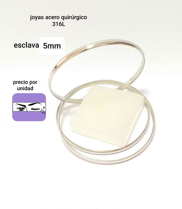 joyas acero quirúrgico 316L.esclavas 5mm