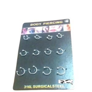 piercings.joyas acero quirúrgico 316L.precio por blister completo.de 12 unidades.