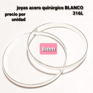esclavas 8mm.me.precio por unidad. bco