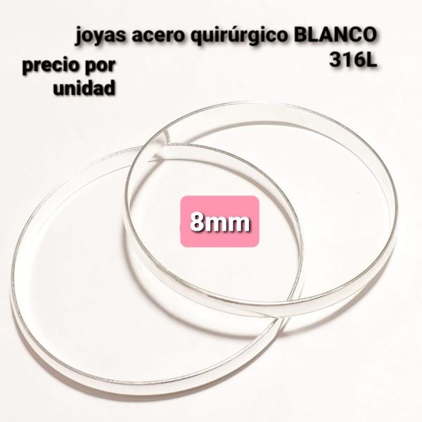 esclavas 8mm.me.precio por unidad. bco