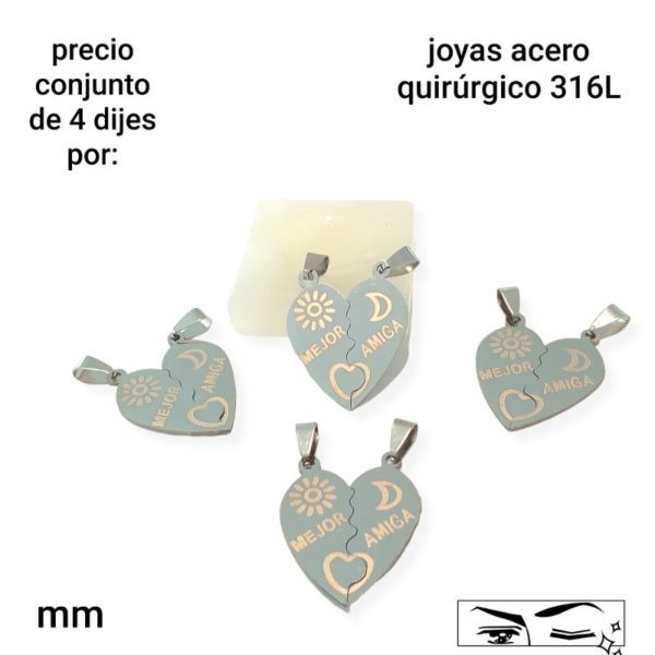 dijes.mm.precio conjunto de 4 unidades.