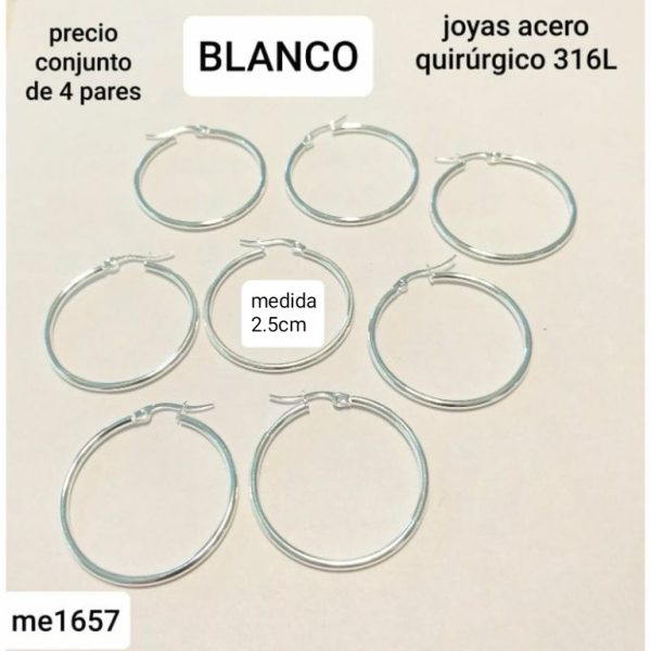 aros me1657./mjc086.precio conjunto de 4 pares.