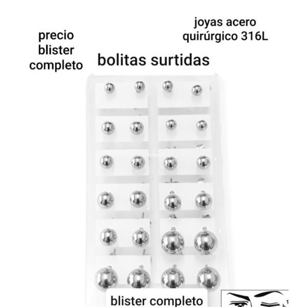 aros me/mjc surtidas.precio blister completo