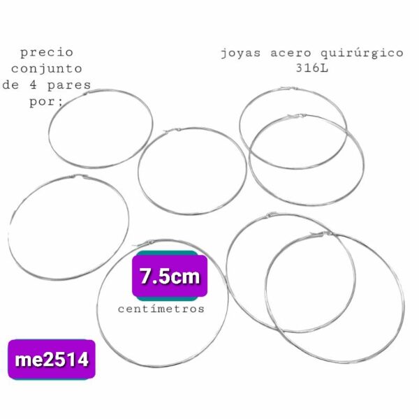 aros me2514.precio conjunto de 4 pares.