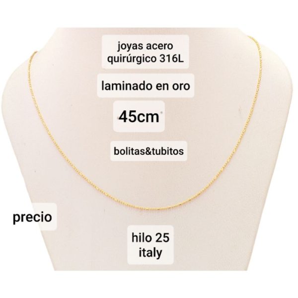 cadena .45cm.bolitas&tubitos.sellada.