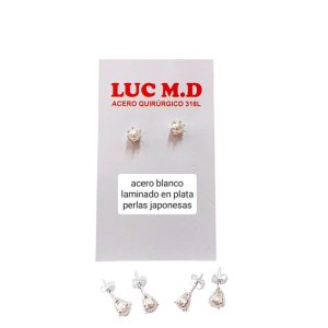 Aros con perlas.precio conjunto de 3 pares