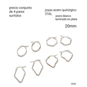 Conjunto mm.aros.precio conjunto 4 pares surtidos sin elección