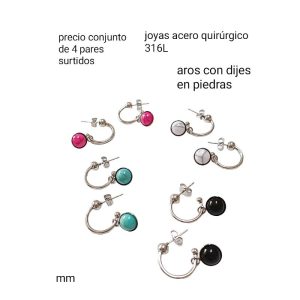 Aros mm precio conjunto de 4 pares surtidos sin elección