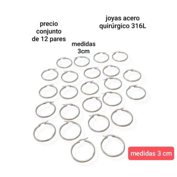 Argollas.30mm.precio conjunto de 12 pares.