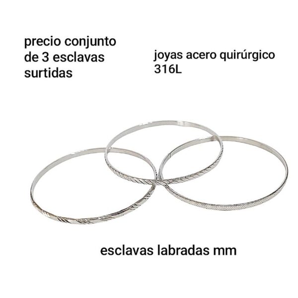 Esclavas labradas.precio conjunto de 3 unidades