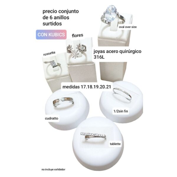 Luc kubics precio conjunto de 6 anillos surtidos