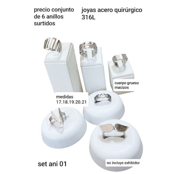 Set ani 01.precio conjunto de 6 anillos surtidos