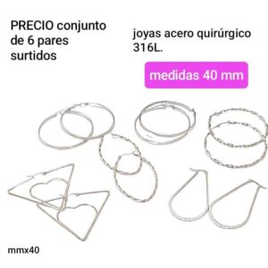 40mm precio conjunto de 6 pares surtidos foto ilustrativa