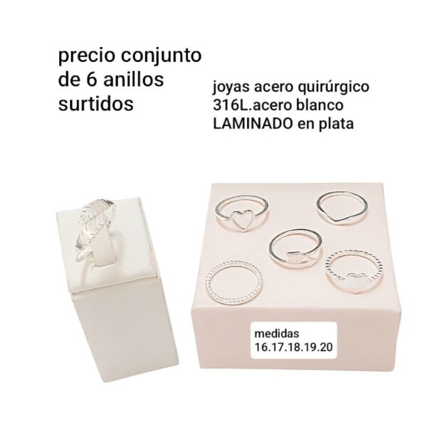 Precio conjunto de 6 anillos surtidos