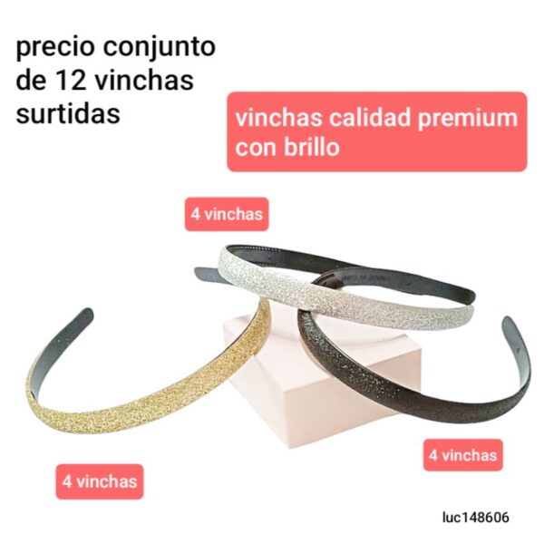 Luc148606.precio conjunto de 12 vinchas surtidas