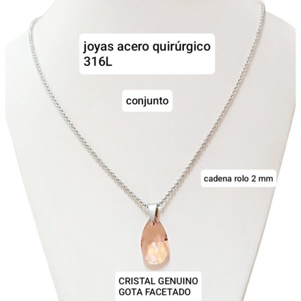 Conjunto cristal gota facetado