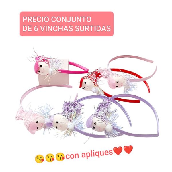 Precio conjunto de 6 vinchas surtidas