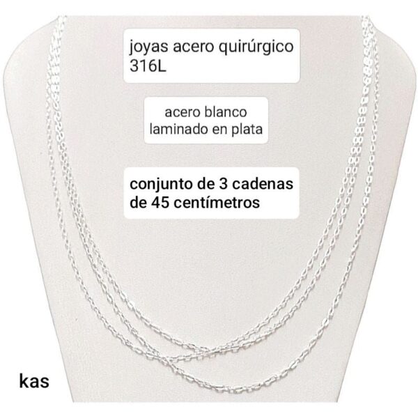 Kas.precio conjunto de 3 cadenas 45 cm