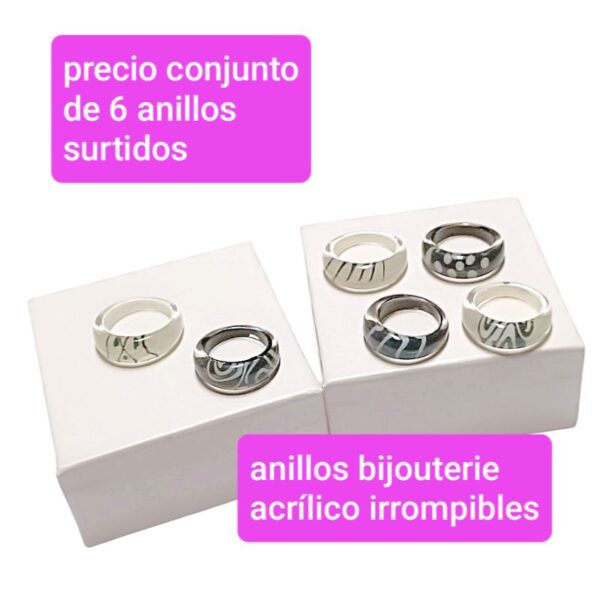 BIJOUTERIE.precio conjunto de 6 anillos surtidos