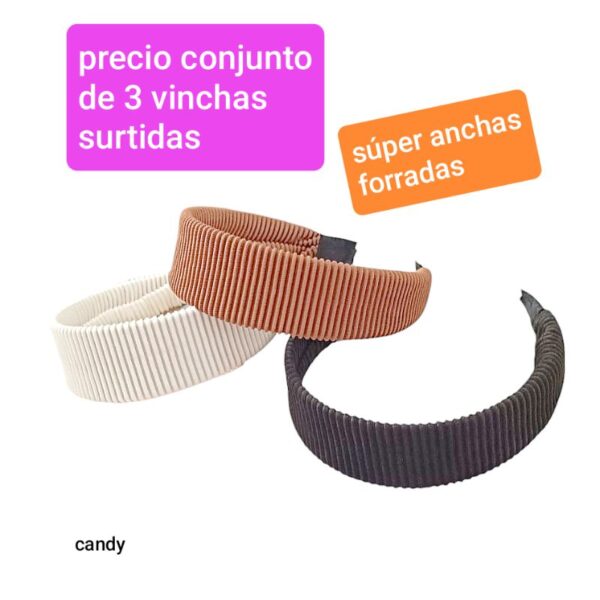 Precio conjunto de 3 vinchas surtidas