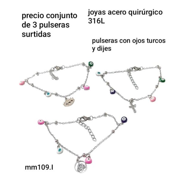 Mm09I.precio conjunto de 3 pulseras surtidas
