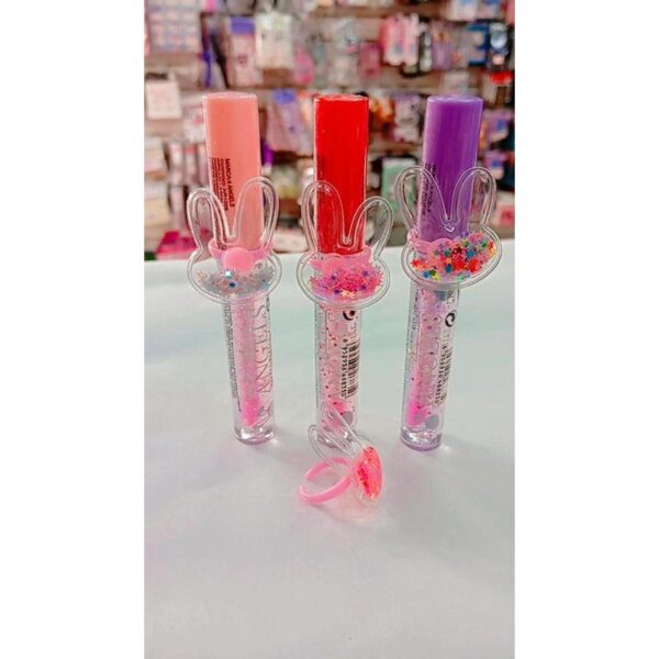 3 unidades de brillo labial 4angels con ANILLO 
( SURTIDOS SIN ELECCIÓN DE COLORES)