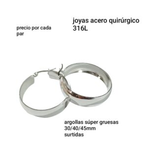 Precio de cada par.argollas