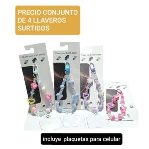 Precio conjunto de 4 llaveros surtidos