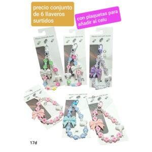 17d.precio conjunto  de 6 llaveros surtidos
