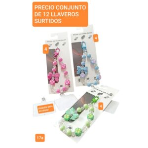 Precio conjunto de 12 llaveros surtidos.17 A