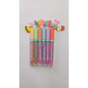 combo de 6 unidades de brillo labial con dijes ( surtidos de colores)