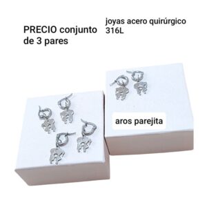 Aros parejita.precio conjunto de 3 pares
