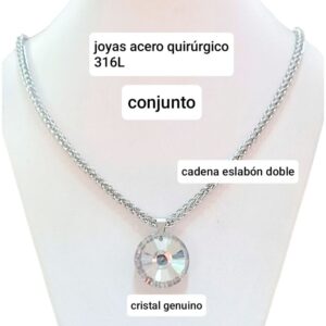 Conjunto con strass genuino