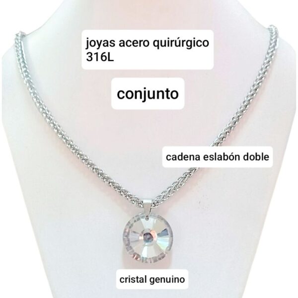 Conjunto con strass genuino