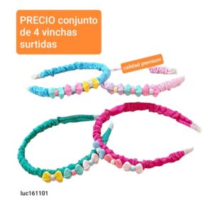 Luc161101.precio conjunto de 4 vinchas surtidas