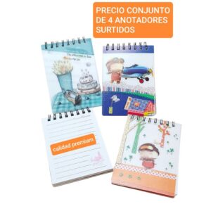 PRECIO conjunto de 4 anotadores surtidos