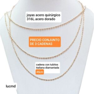 PRECIO conjunto de 3 cadenas 45cm