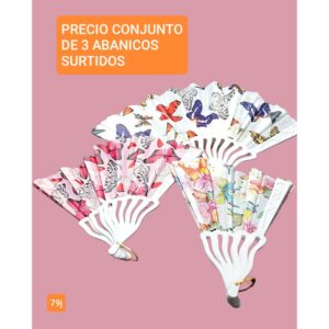 79j.precio conjunto de 3 ABANICOS surtidos