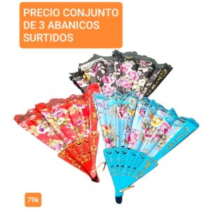 79k.precio conjunto de 3 ABANICOS surtidos
