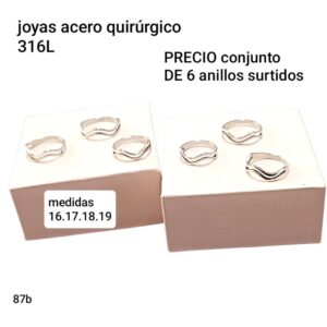 87b.precio conjunto de 6 anillos surtidos