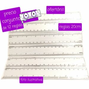 PRECIO conjunto de 12 reglas 20 cm