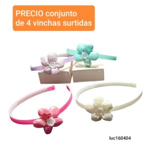 Luc160404.precio conjunto de 4 vinchas surtidas