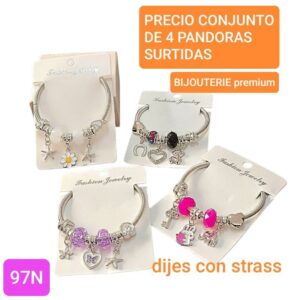 97N.precio conjunto de 4 pulseras surtidas