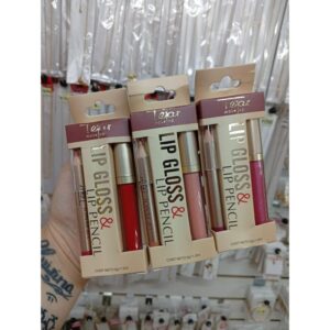 3 unidades de set de gloss + lápiz delineador de labios ( surtidos de colores)