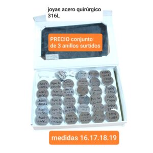 PRECIO conjunto de 3 anillos surtidos con frases