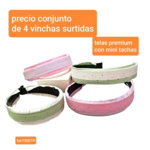 Luc150010.precio conjunto de 4 vinchas surtidas