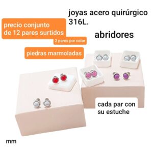 Lucm.piedras marmoladas.precio conjunto de 12 pares surtidos