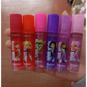 6 unidades de brillo rolo pink 21 
( surtidos de colores)