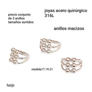 Lucjc.Precio conjunto de 3 anillos surtidos de tamaño